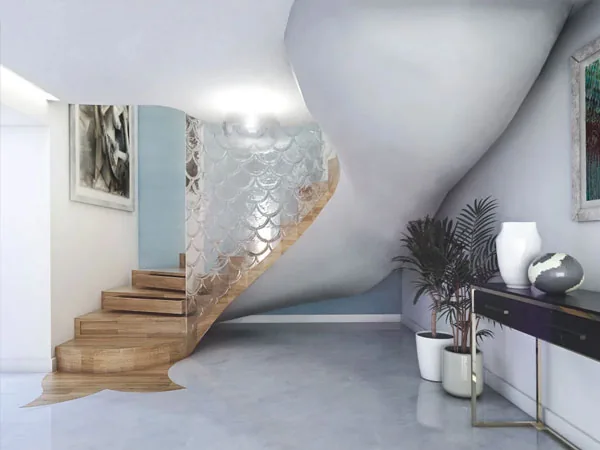 Escada semi-caracol — modelo da Cometa Escadas